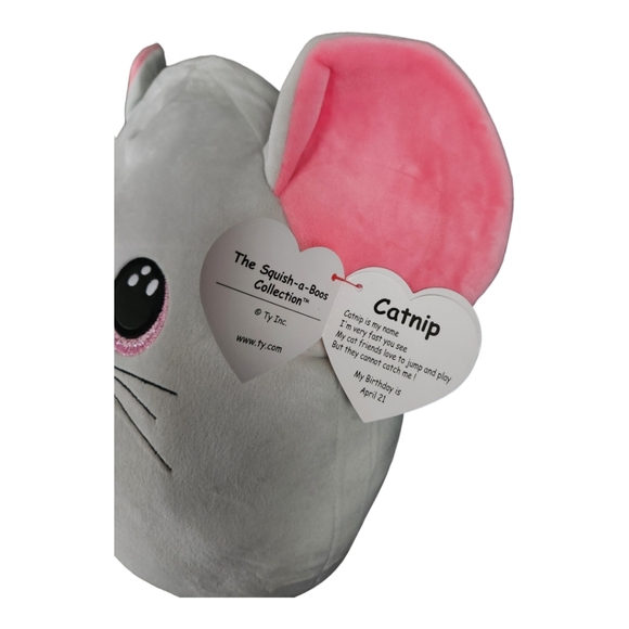 NWT - TY Squish-a-Boo Catnip Grey Mouse Medium 14" - Picture 5 of 7